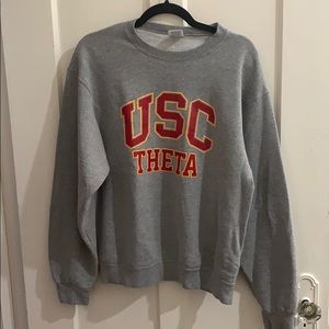 USC theta crew neck jacket